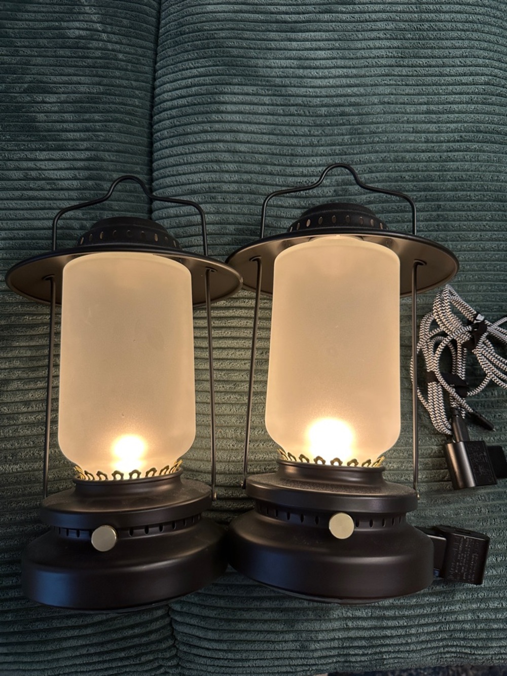 IKEA Black Lantern Table Lamp. Battery powered and Rechargeable - Pair - Picture 3 of 5